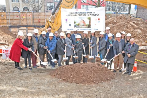 Public private library project breaks ground