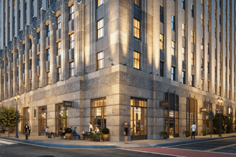 Rock climbers anchor retail at historic Ralph Walker conversion in Newark
