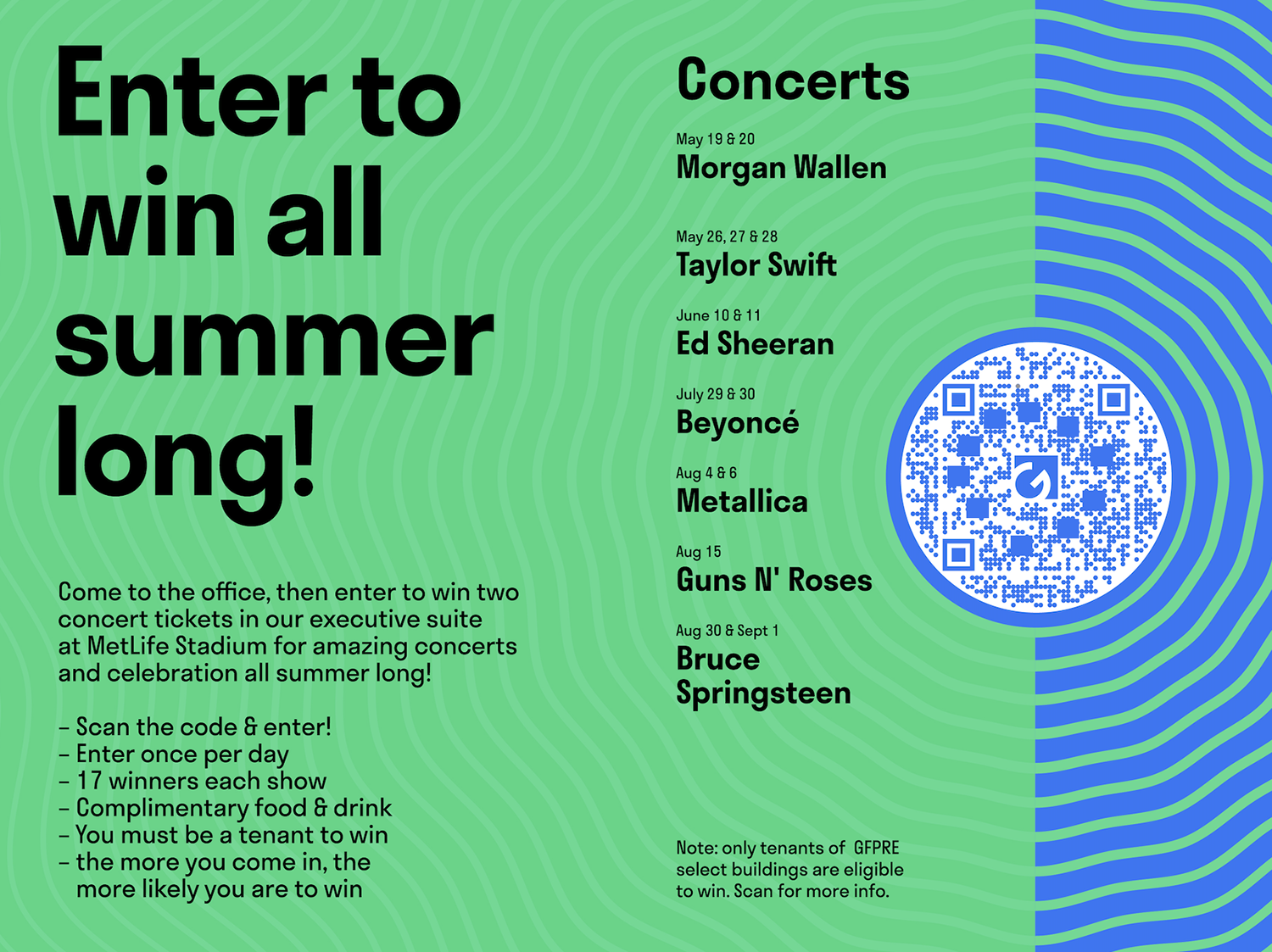 GFP Real Estate Launches Exclusive, 2023 Summer-Long Concert Ticket Giveaway Contest for Tenants